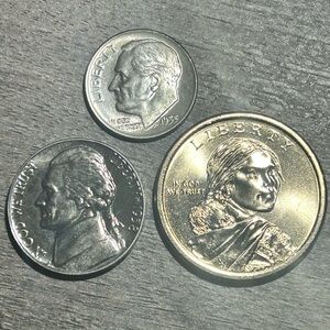 1955-D Silver Roosevelt Dime 2016-D Sacagawea $1 1958 Proof Jefferson Nickel